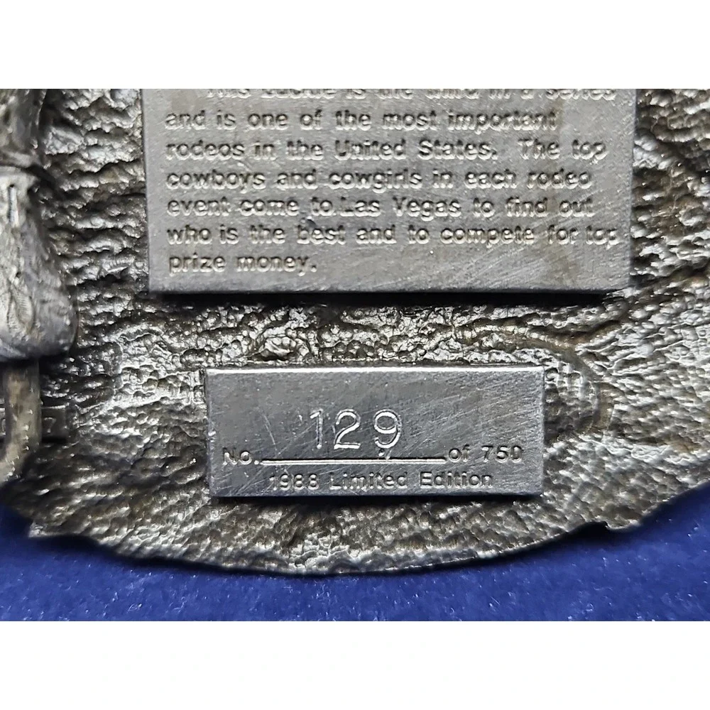 1988 Las Vegas National Finals Rodeo Youth Belt Buckle By Siskiyiou Rare Find!